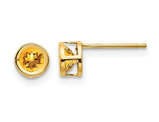 1/2 Carat (ctw) Citrine Solitaire Post Earrings in 14K Yellow Gold